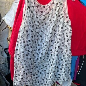 Dolce & Gabbana Black and White Floral Tank Top